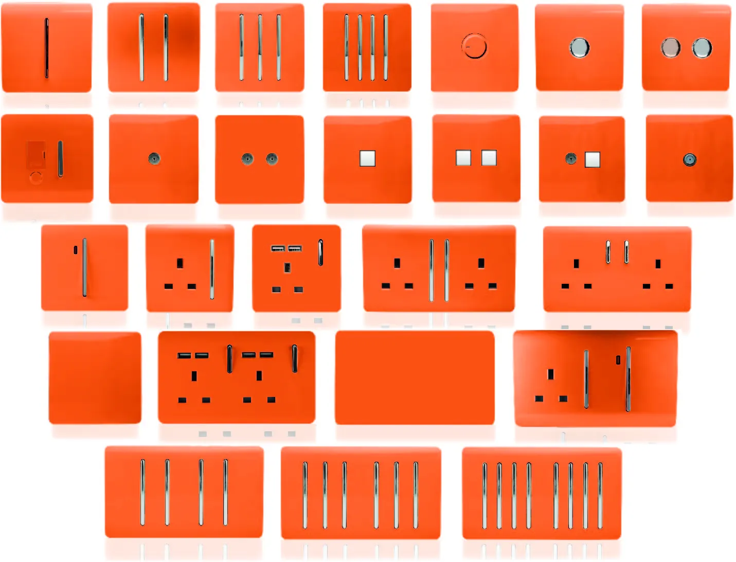 Orange Wiring Accessories Trendi Decorative Screwless